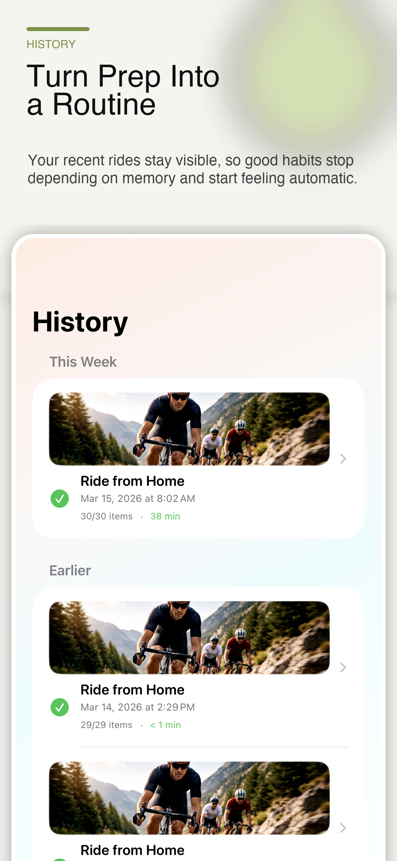 View ride history