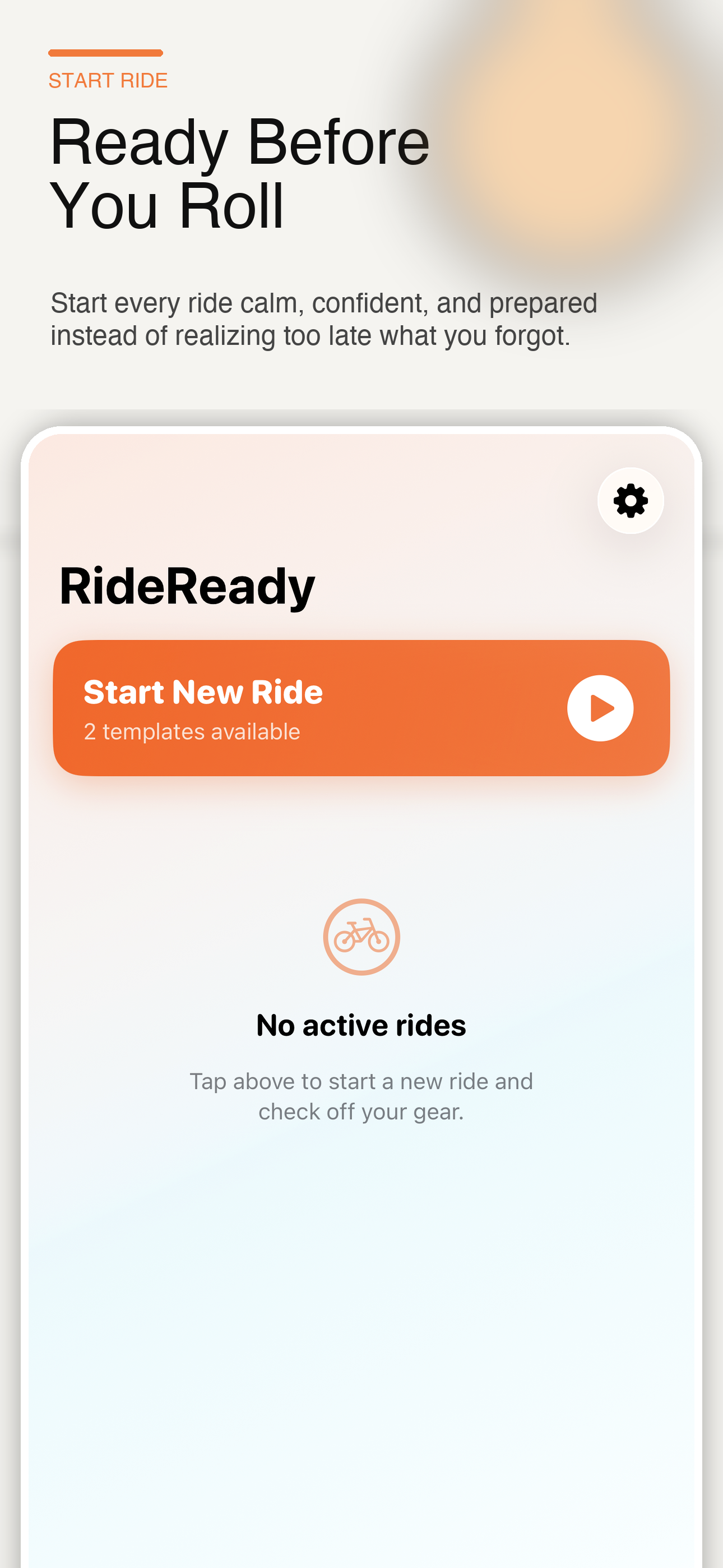 RideReady — Start a new ride