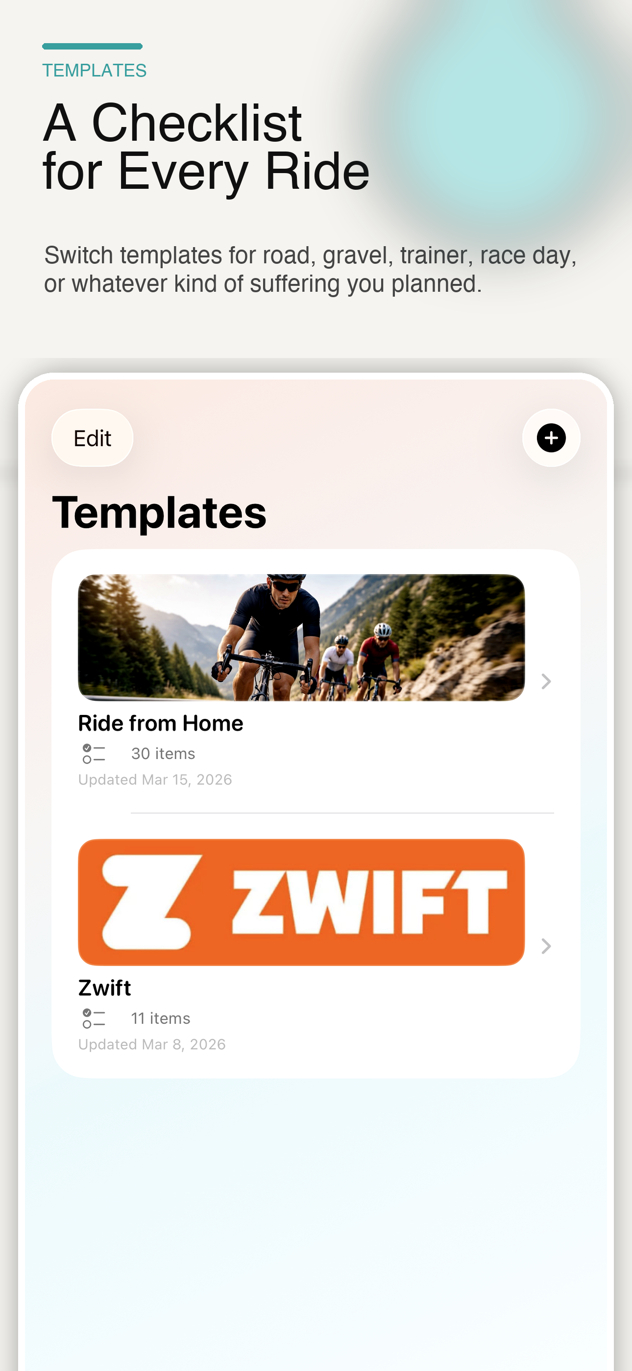 Manage ride templates